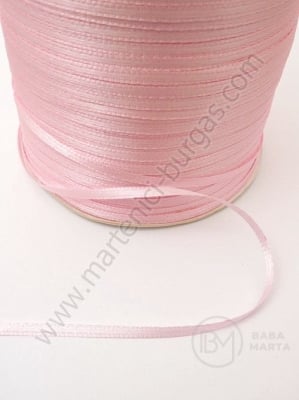Panglică de satin 3mm roz 20 metri 451362