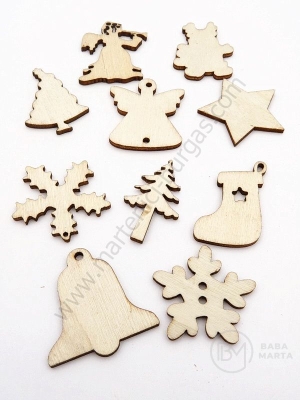 Figurine de Crăciun mix 25,5~30x17,5~29x~2mm din lemn 1 pack 20 pcs 182320