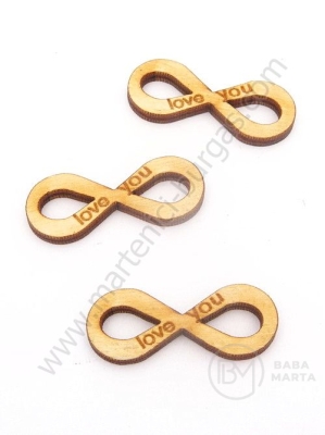 Inscripție infinit din lemn Te iubesc 30x12mm 1 pachet 10 buc 182268