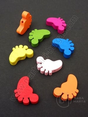 Picior figurină din lemn 22x18x5mm gaură mixtă 1.5mm 1 paquet 10 pcs 327124