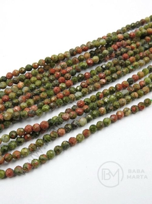 Mărgele de unakit ~2.5mm fațetate ~160 buc 1 buc 352903