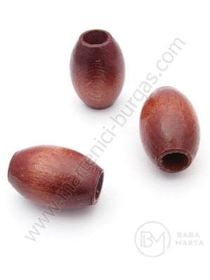Cilindru din lemn maro 24x16mm gaură 7mm 1 pachet 15 buc 321283