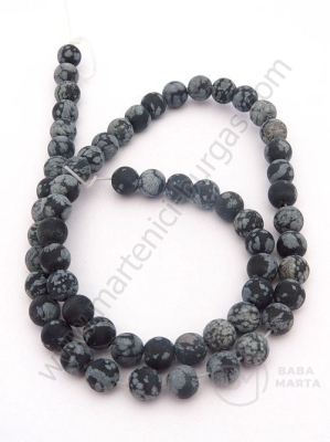 Bilă de fulg de nea din obsidian 6mm mată ~61 buc 1 buc 352620
