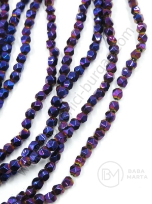 Poligon de hematit 2,5~3mm gaură 0,8mm ~40cm ~145buc 1buc 353221