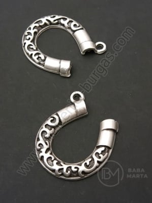 Pandantiv metalic 29x22mm culoare argintie gaură 2mm 1 pachet 5 buc 306401