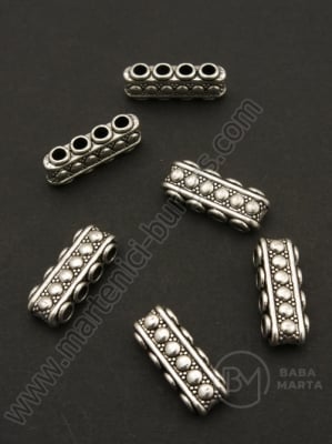 Distant pentru mărgele metalice 19x7x5mm argintiu 5 buc 308716