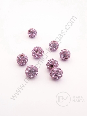 Mărgele Shamballa 6mm violet deschis 1 buc 309985