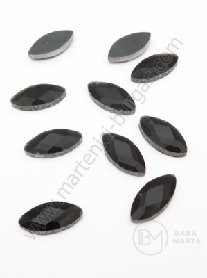 Glass plate 7x15mm neagra pentru lipire la cald 1 pachet 20 buc 151428