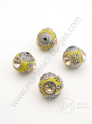 Mărgele Indonezia ~15x~16mm lucrate manual gaură 2mm 1 buc 308572