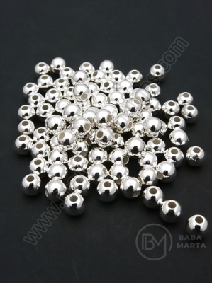 Mărgele SSB 5mm color alb-argintiu gaură 1.4mm 1 pachet ~250 buc 318664