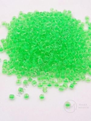 Mărgele de vitola transparente cu fir verde 2mm 50g 332102