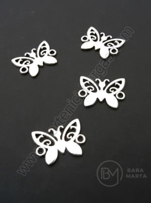 Conector fluture 15x12mm culoare argintie 1 pachet 20 buc 306364