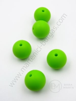 Bilă de mărgele din silicon 15mm gaură 2mm 1 paquet 5 buc 317061