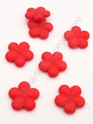 Floare roșu 20x4mm mată 40g ~32 buc 311761