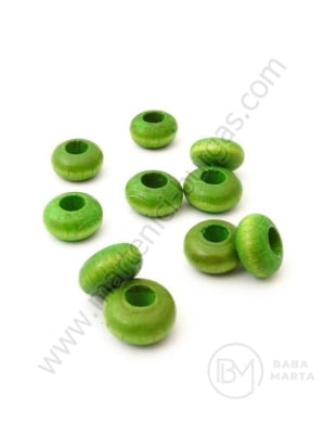Șaibă de lemn 13~14 x ~7mm verde open hole 5.5mm 1 pachet 50 buc 321199