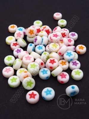 Mărgele 7x4mm stea colorată MIX 1 pachet 40g ~300 buc 312652