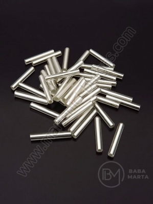 Tijă de sticlă 15x2.5mm argintie 1 pachet 50g ~320 buc 331070