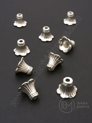 Mărgele SSV pălărie 12x9mm argintiu gaură 2.5mm 1 pachet 80 buc 318658