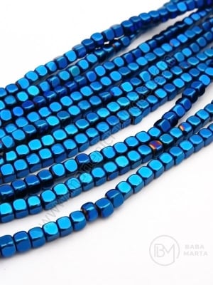 Cub de hematit 3mm, gaură nemagnetică 1mm ~130 buc ~40cm1wt 352831
