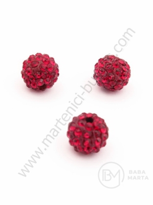 Mărgele Shamballa 10mm roșu închis 1 buc. 309979