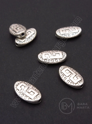 Margele metallice 15x9x4mm culoare argintie 1 pachet 5 buc 306169
