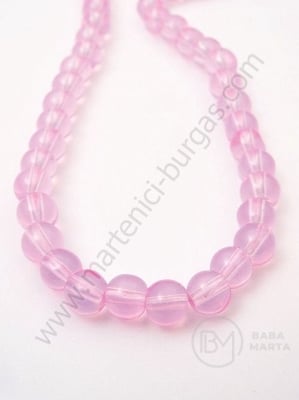 Glass margele 6mm imitație roz Opal gaură 1.3mm 80cm ~140 buc 1 buc 343770