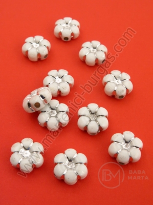 Ață de flori alb-argintiu 10x5mm 1 pachet 40g ~121 bucăți 311891