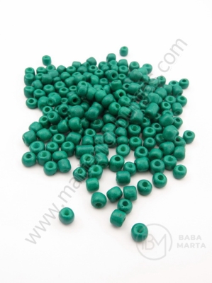 Margele de sticla verde solid 4mm 50g 334112