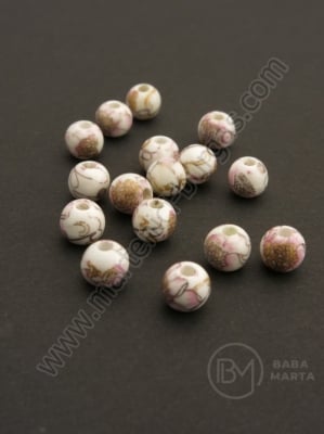 Bilă de porțelan 6mm vopsită gaură 1.5mm 5 buc 335044