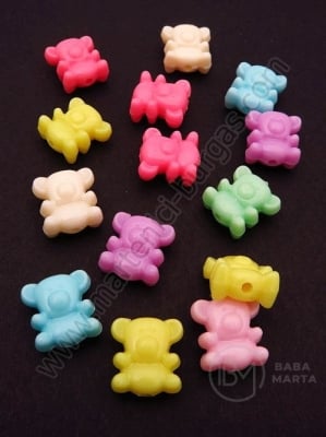 Ursuleț 13x12x7mm MIX colorat 1 pachet 40g ~70 buc 312646