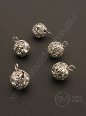 Pandantiv sferă de cristal metalică 10mm color argintie 1 buc 309505