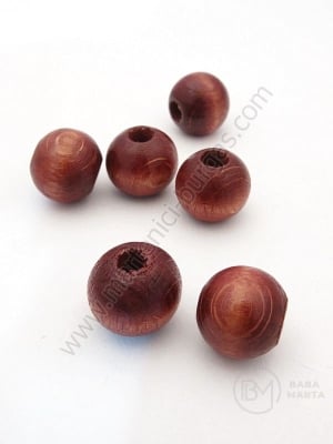Bilă de lemn maro 14mm gaură 4.5mm 1 paquet 40g ~50 buc 321296