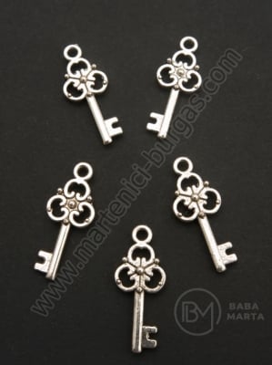 Pandantiv metalic 23x10x2mm culoare argintie gaură 2mm 10 buc 308809