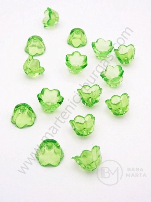 Floare 10x6mm verde gaură 1.5mm 1 pachet 40g ~160 buc 312733