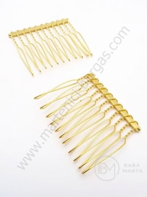 Pieptene metalice de par 42x37mm culoare aurie 1 pachet 2 buc 302185