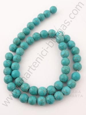 Mărgele sintetice turcoaz 8mm ~50 buc 1 buc 351170
