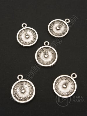 Pandantiv metalic 17x14mm culoare argintie 1 pachet 10 buc 308970