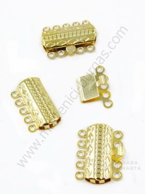 Închizatore 19.5x15x3mm OȚEL (304) placat cu aur 2 parti 1 set 305872