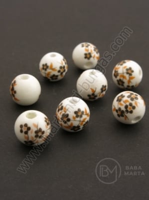 Bilă de porțelan 10mm vopsită gaură 3mm 1 buc 335221