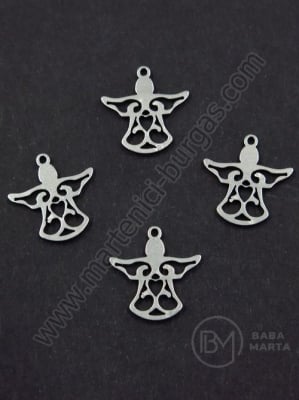 Pandantiv înger OȚEL 16x15x1mm gaură 1mm 1 pachet 4 buc 305906