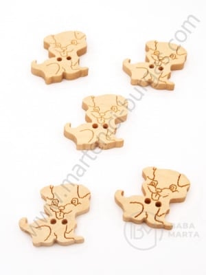 Câine din lemn 16x17x3.5mm holes 1mm 1 pack 10 pcs 181742