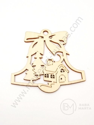 Figurină de Crăciun 77x77x2mm din lemn 1 pack 5 pcs 182062