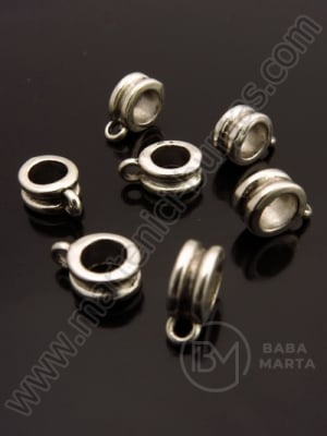 Margele metallice 11x8x4mm culoare argintie 1 pachet 10 buc 308356