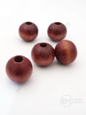 Bilă de lemn maro ~gaură 18mm ~5.5mm 1 paquet 40g ~20buc 321312