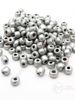 Mărgele de sticlă argintii 4mm 1 pachet 50g 334090