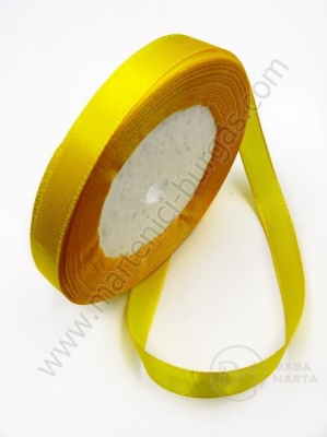 Panglică de satin 10mm galbană 1 rollă ~22 metri 451645
