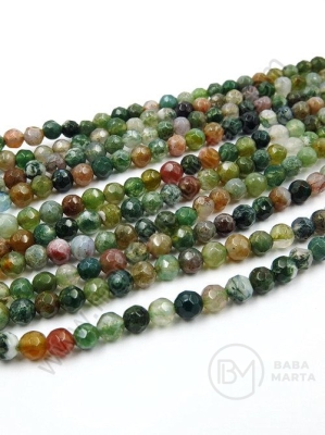 Mărgele de agate indian ~4mm fațetate ~90 pieces 1 buc 352898