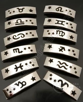 Placă Zodiac OȚEL 40x12mm gaură mixtă 10x3mm 1 pachet 12 buc 305646
