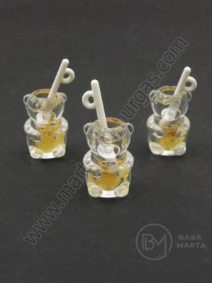 Pandantiv ursuleț din borcan de sticlă 29x14mm 1 pachet 2 buc 335745