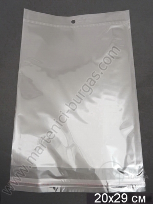Pungă standard de celofan 20x29+4cm. Adeziv capac 1 pachet 200 buc 112046